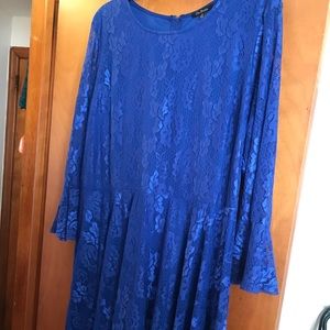 Blue Short Lace Dress